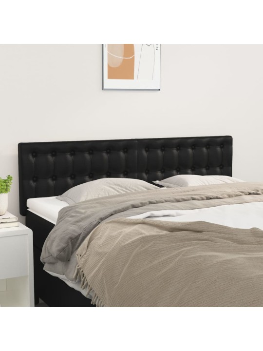Čela postele 2 ks černá 72 x 5 x 78/88 cm umělá kůže