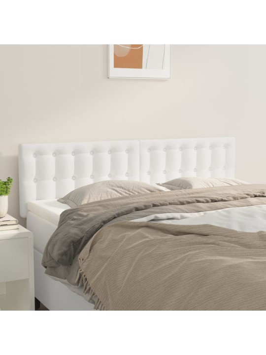 Čela postele 2 ks bílá 72 x 5 x 78/88 cm umělá kůže