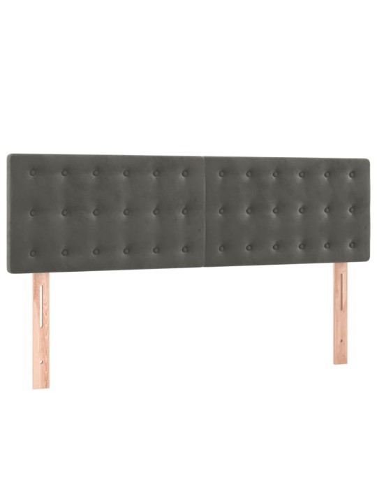 Čela postele 2 ks tmavě šedá 72 x 5 x 78/88 cm samet