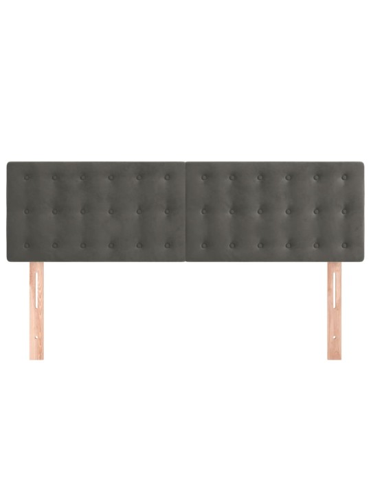 Čela postele 2 ks tmavě šedá 72 x 5 x 78/88 cm samet