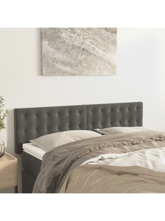 Čela postele 2 ks tmavě šedá 72 x 5 x 78/88 cm samet