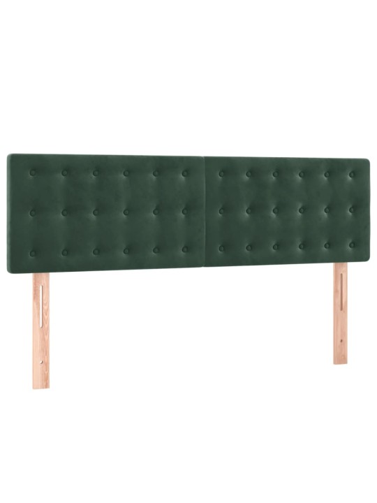 Čela postele 2 ks tmavě zelená 72 x 5 x 78/88 cm samet