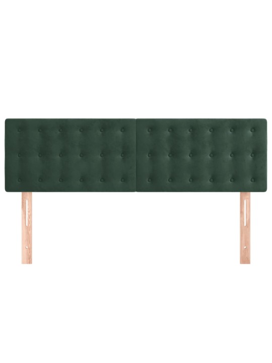 Čela postele 2 ks tmavě zelená 72 x 5 x 78/88 cm samet