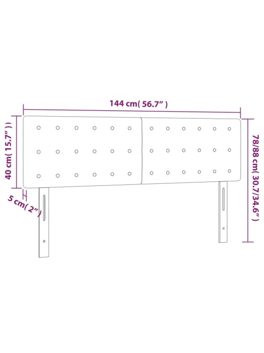 Čela postele 2 ks tmavě zelená 72 x 5 x 78/88 cm samet
