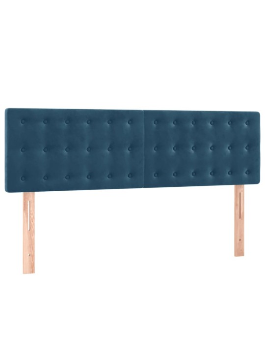 Čela postele 2 ks tmavě modrá 72 x 5 x 78/88 cm samet