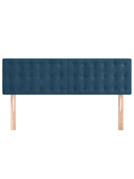 Čela postele 2 ks tmavě modrá 72 x 5 x 78/88 cm samet