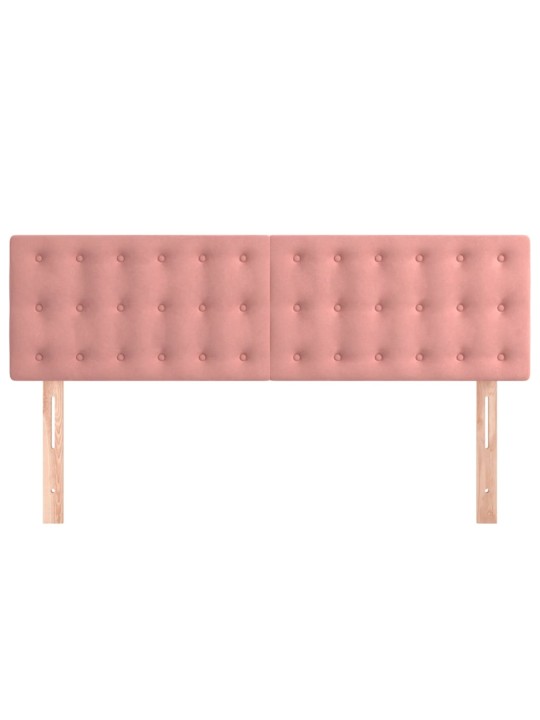 Čelo postele 2 ks růžové 72x5x78/88 cm samet