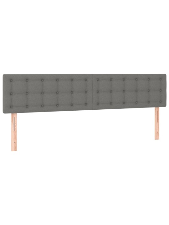 Čelo postele 2 ks tmavě šedé 80 x 5 x 78/88 cm textil