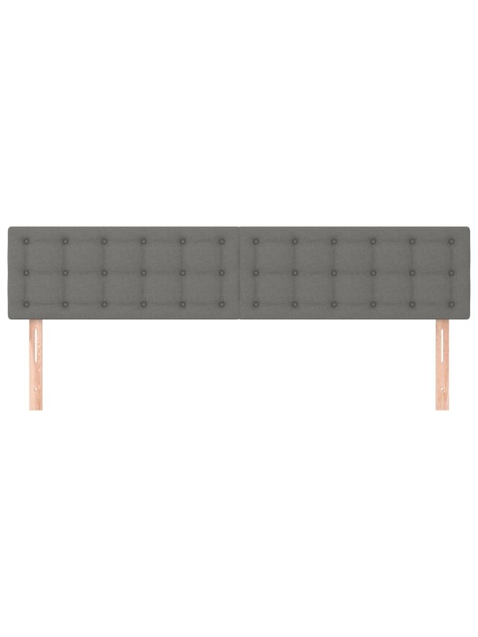 Čelo postele 2 ks tmavě šedé 80 x 5 x 78/88 cm textil