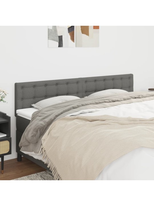 Čelo postele 2 ks tmavě šedé 80 x 5 x 78/88 cm textil