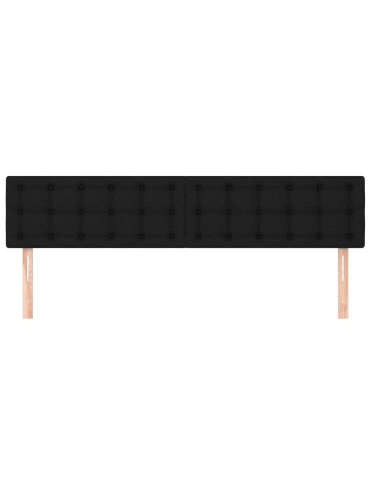 Čelo postele 2 ks černé 80 x 5 x 78/88 cm textil