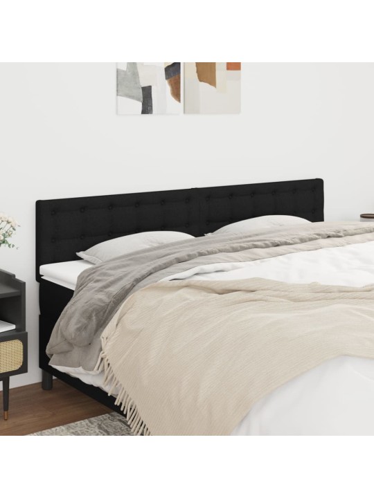Čelo postele 2 ks černé 80 x 5 x 78/88 cm textil