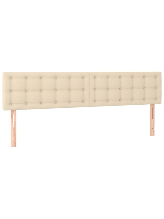 Čelo postele 2 ks krémové 80 x 5 x 78/88 cm textil