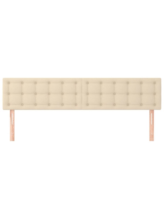 Čelo postele 2 ks krémové 80 x 5 x 78/88 cm textil