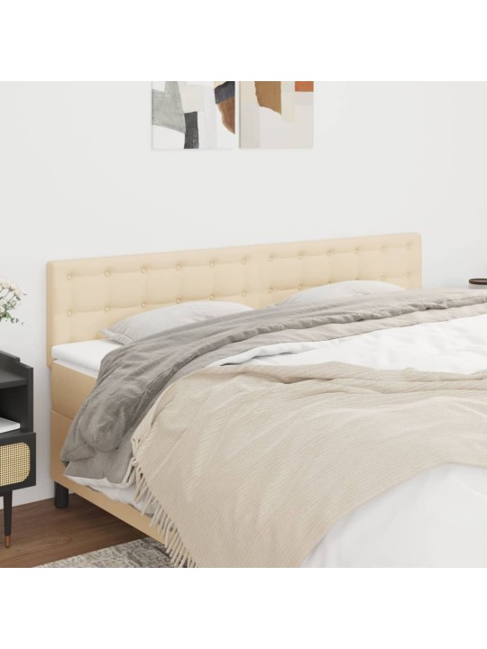 Čelo postele 2 ks krémové 80 x 5 x 78/88 cm textil