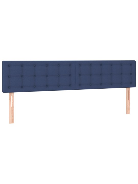 Čelo postele 2 ks modré 80 x 5 x 78/88 cm textil