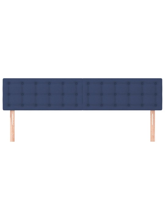 Čelo postele 2 ks modré 80 x 5 x 78/88 cm textil