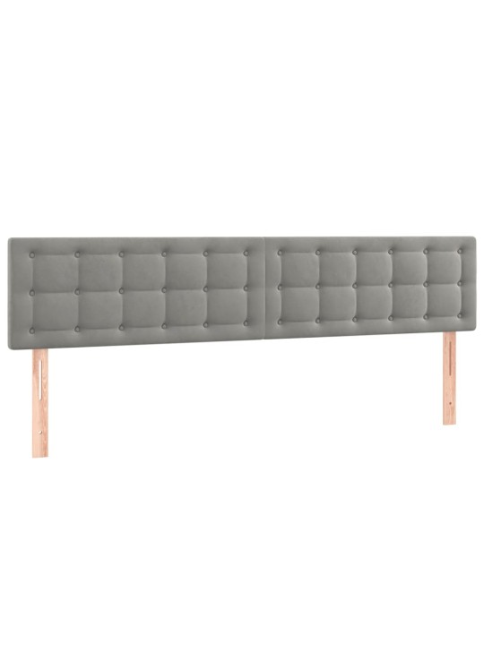 Čela postele 2 ks světle šedá 80x5x78/88 cm samet