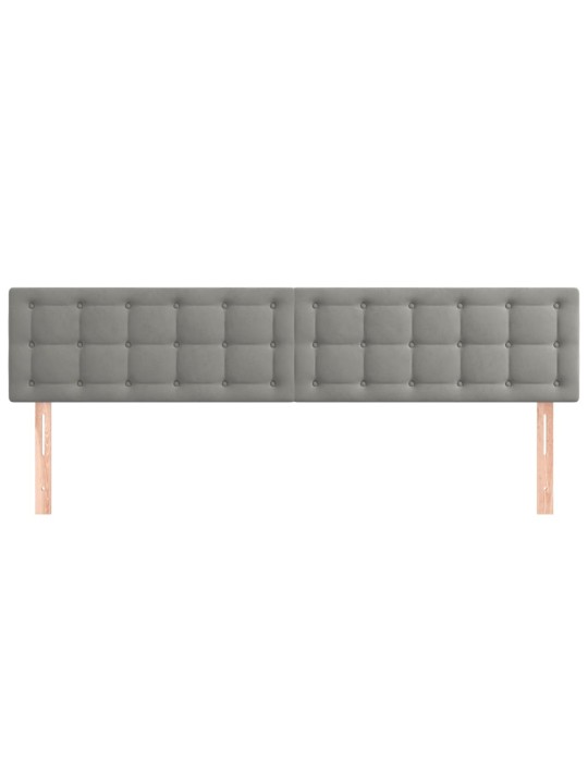 Čela postele 2 ks světle šedá 80x5x78/88 cm samet