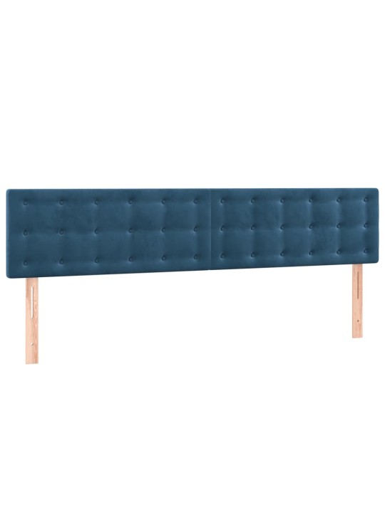 Čelo postele 2 ks tmavě modré 80 x 5 x 78/88 cm samet