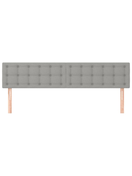 Čelo postele 2 ks světle šedé 90x5x78/88 cm textil