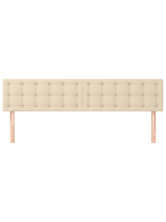 Čelo postele 2 ks krémové 90x5x78/88 cm textil