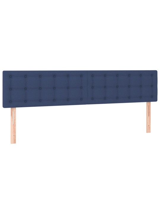 Čelo postele 2 ks modré 90x5x78/88 cm textil