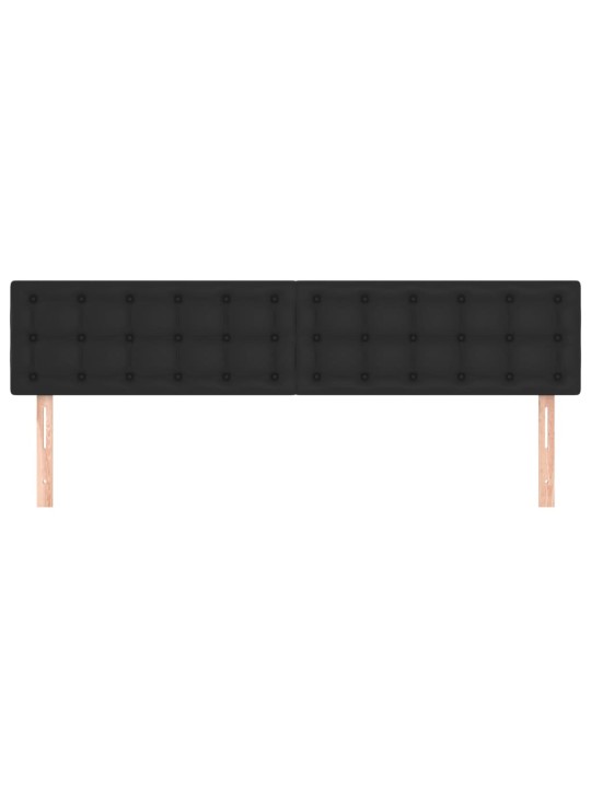 Čelo postele 2 ks černé 90x5x78/88 cm umělá kůže