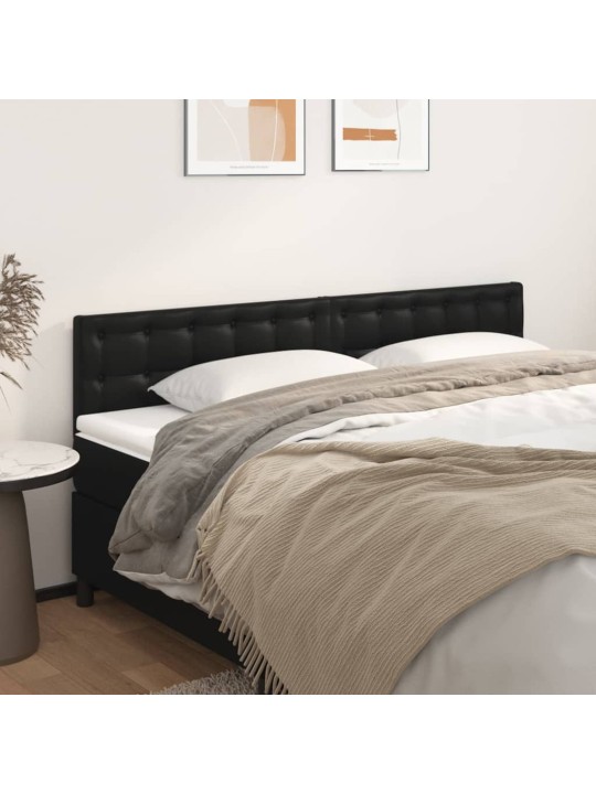 Čelo postele 2 ks černé 90x5x78/88 cm umělá kůže