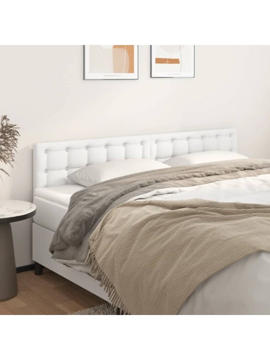 Čelo postele 2 ks bílé 90x5x78/88 cm umělá kůže