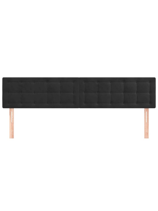 Čelo postele 2 ks černé 90x5x78/88 cm samet