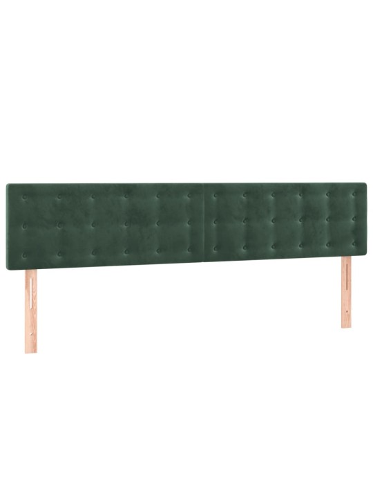 Čelo postele 2 ks tmavě zelené 90x5x78/88 cm samet