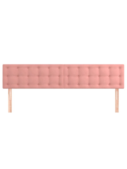 Čelo postele 2 ks růžové 90x5x78/88 cm samet