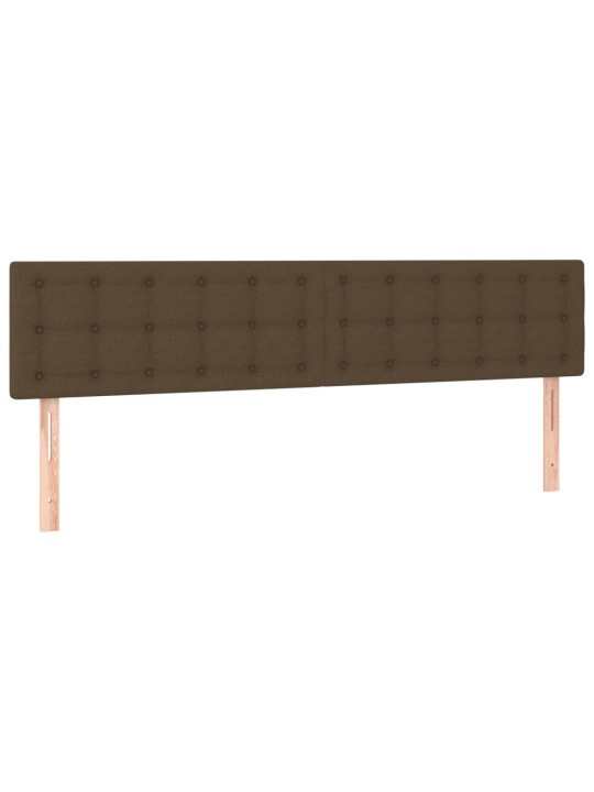 Čelo postele 2 ks tmavě hnědé 100x5x78/88 cm textil