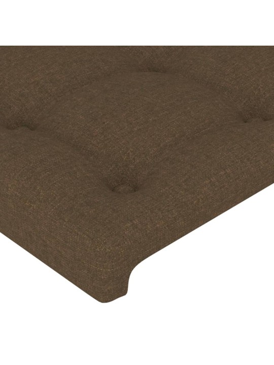 Čelo postele 2 ks tmavě hnědé 100x5x78/88 cm textil