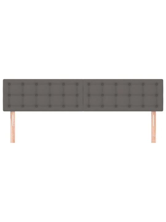 Čelo postele 2 ks šedé 100x5x78/88 cm umělá kůže