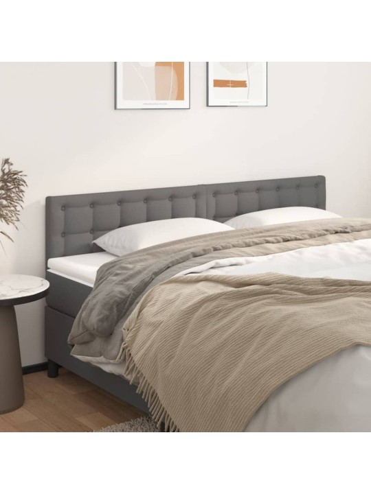 Čelo postele 2 ks šedé 100x5x78/88 cm umělá kůže