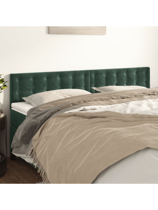 Čelo postele tmavě zelené 100x5x78/88 cm samet