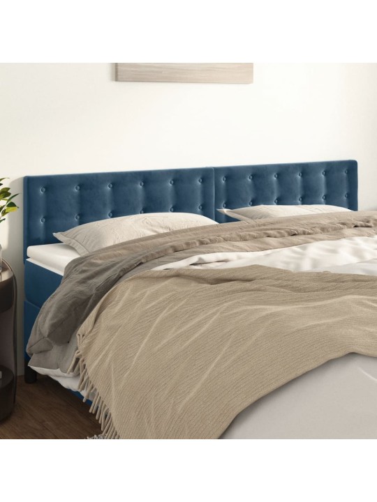 Čelo postele tmavě modré 100x5x78/88 cm samet