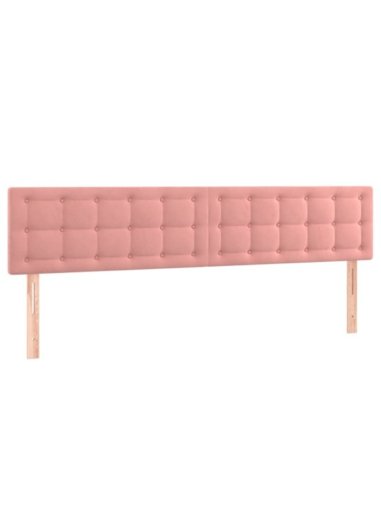 Čelo postele 2 ks růžové 100x5x78/88 cm samet