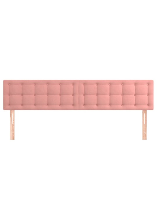 Čelo postele 2 ks růžové 100x5x78/88 cm samet