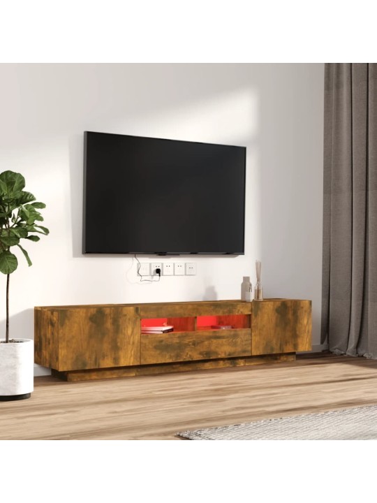 2dílný set TV skříněk s LED světly kouřový dub kompozitní dřevo