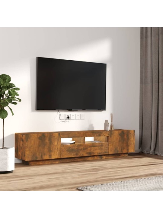 2dílný set TV skříněk s LED světly kouřový dub kompozitní dřevo