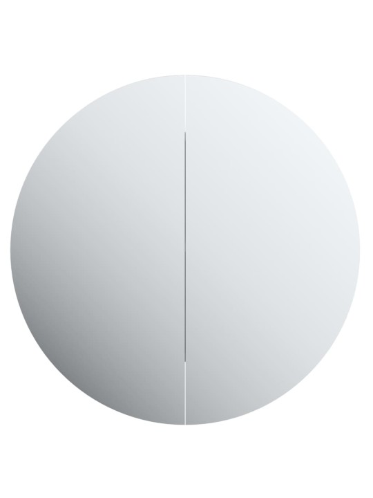 Koupelnová skříňka s kulatým zrcadlem a LED bílá 40x40x17,5 cm
