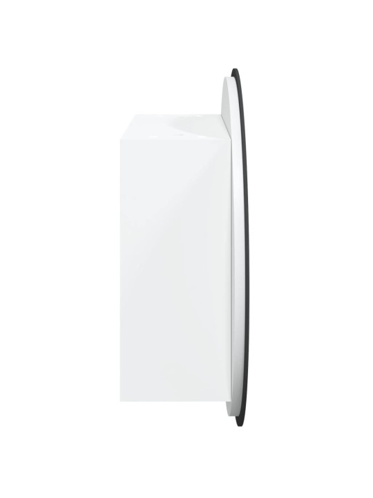 Koupelnová skříňka s kulatým zrcadlem a LED bílá 40x40x17,5 cm