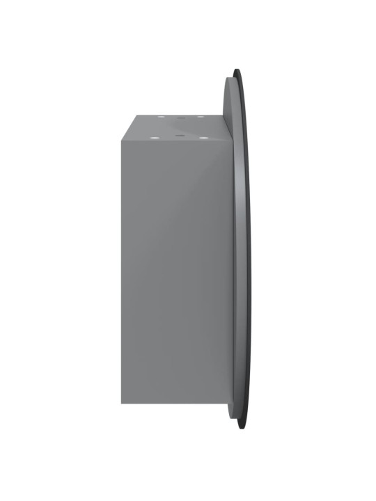 Koupelnová skříňka s kulatým zrcadlem a LED šedá 40x40x17,5 cm