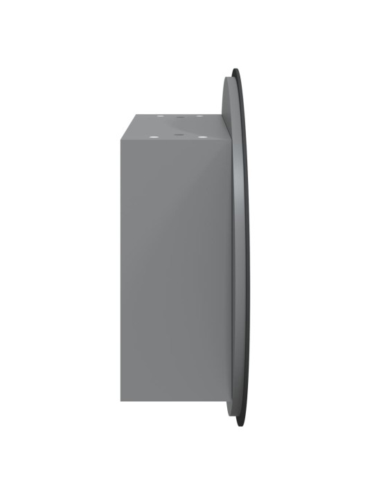 Koupelnová skříňka s kulatým zrcadlem a LED šedá 47x47x17,5 cm