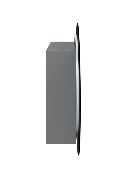 Koupelnová skříňka s kulatým zrcadlem a LED šedá 54x54x17,5 cm