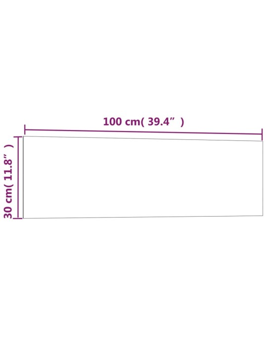 Nástěnná magnetická tabule černá 100 x 30 cm tvrzené sklo