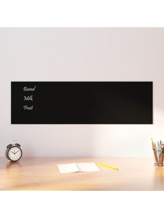 Nástěnná magnetická tabule černá 100 x 30 cm tvrzené sklo